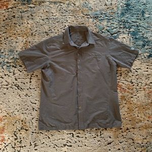 Kuhl Mens Gray Polyester Short Sleeve Button Down Shirt Size Large